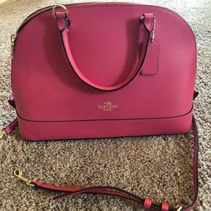 Hot pink coach bag, shoulder strap included